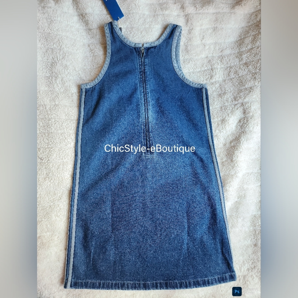 Adidas Women's Denim Tank Dress Indigo Denim 100 Cotton Nwt - Picture 4 of 16